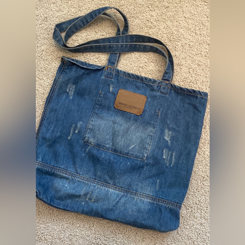 American Eagle Outfitters Blue Jean Denim Tote Bag - Picture 6 of 11
